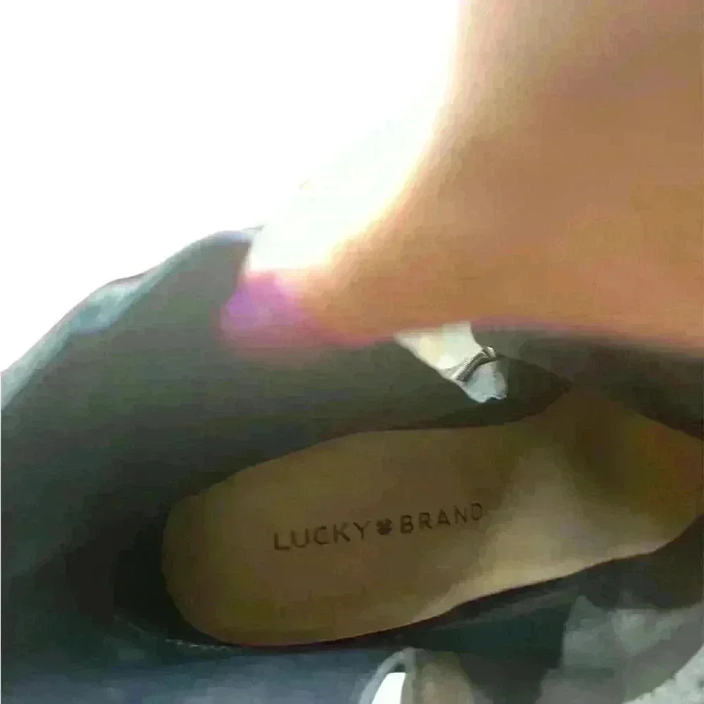 Lucky Brand Dark Gray Leather Ankle Boots size 9.5